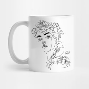 Woman Face with flowers Mug